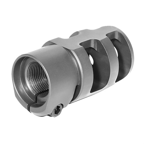 Il Badger Ordnance Mini FTE Muzzle Brake è progettato per AR-10/15 e fucili a otturatore di calibro medio, riducendo il rinculo e facilitando la pulizia.