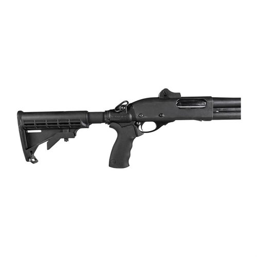 Le kit de crosse télescopique LEO Gen II pour Remington 870 te permet d'ajuster facilement la longueur de tir et d'installer des poignées AR-15 pour un meilleur contrôle.