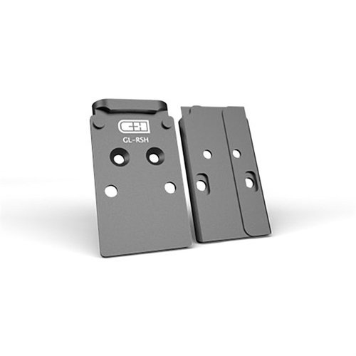 Die V4 MIL/LEO Optik-Montageplatte von C&H Precision ist aus 6061 Aluminium gefertigt, bietet eine robuste Befestigung für deine Glock und ist mit zwei Recoil-Posts ausgestattet.