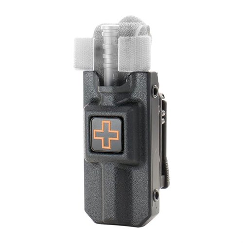 Le RIGID TQ Case® pour C-A-T® Gen 7 te permet un accès rapide à ton garrot, sans sangles ni boucles, et se fixe facilement sur ta ceinture ou ton gilet.