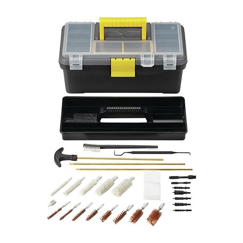 Découvrez le kit de nettoyage universel pour armes à feu de 28 pièces 🔧, complet avec tout le nécessaire pour entretenir votre équipement de manière efficace.