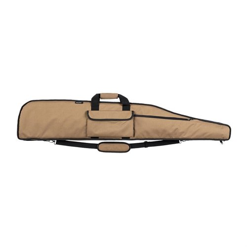 Scopri la custodia per fucile deluxe di Bulldog Cases. Protezione extra e tasche per accessori! 🎯 Dimensioni 55" in tan e black trim.
