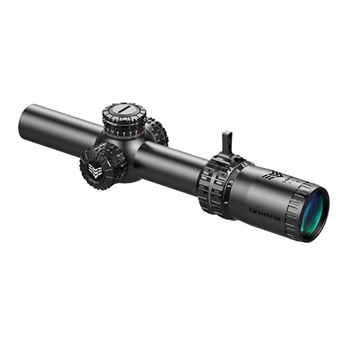 Le Swampfox Arrowhead 1-8X24mm SFP est parfait pour la défense, avec des tourelles verrouillables, un design optique avancé et des réticules illuminés.