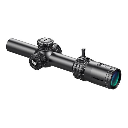 Le Swampfox Arrowhead 1-10X24 SFP offre des turrets verrouillables, une excellente optique et des réticules illuminés, parfait pour la défense et le tir de précision.