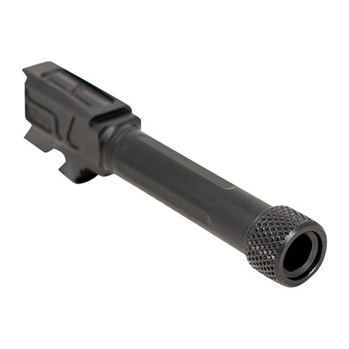 Les canons Faxon Match pour Glock® 43/43X sont en acier inoxydable 416-R, avec un revêtement noir nitride, offrant précision et durabilité sans modification.