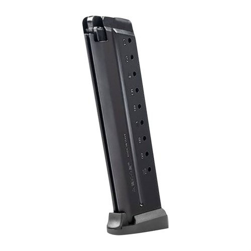 Les chargeurs Mec-Gar 10-Rd et 9-Rd pour 1911 Full Size offrent durabilité avec leur tube en acier, un revêtement anti-friction et un suiveur en polymère haute résistance.
