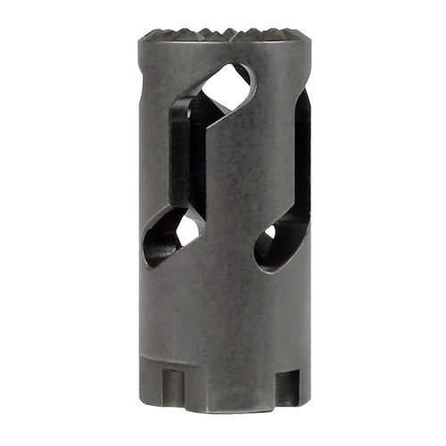 Le AK Flash Hider de Midwest Industries réduit le recul ressenti et le flash de bouche, construit en acier 4140 avec une finition phosphate, 100% fabriqué aux U.S.A.