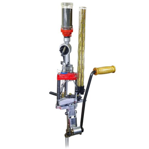 Il Pro 1000 Press di LEE PRECISION è un kit di ricarica progressivo a 3 fori che include pressa, dies, misuratore di polvere e sistema di alimentazione per cartucce.