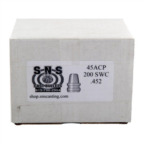 I proiettili SEMI-WAD CUTTER .45 CAL di SNS CAST BULLETS offrono precisione e coerenza grazie all'alta qualità dell'alleato e al rivestimento in polimero.