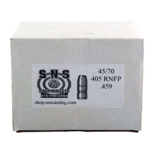 Die 45/70 Kaliber 405gr RNFP Geschosse bieten konsistente Qualität dank einer Legierung aus 92% Blei und einer optimalen BHN von 17, ideal für präzises Schiessen unter 1250 FPS.
