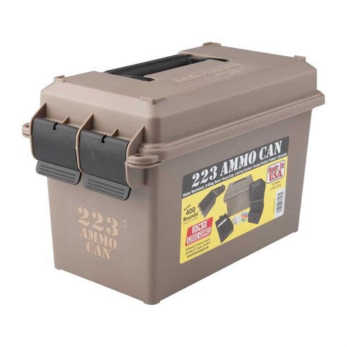 Scopri l'AMMO CAN 223 POLYMER TAN di MTM, ideale per il trasporto e lo stoccaggio sicuro delle tue munizioni! 🔒 Compatto e resistente.