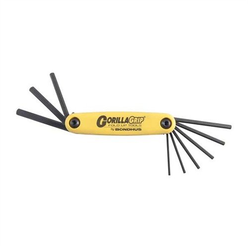 Les ensembles de clés pliables Bondhus Gorilla Grip® sont compacts, durables et ergonomiques, parfaits pour l'entretien des armes à feu et faciles à transporter.