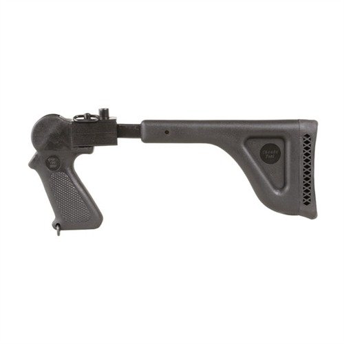 Le THOMPSON CENTER CONTENDER est un fusil compact avec une crosse pliante en Zytel, un grip ergonomique et un montage en acier, parfait pour le transport.