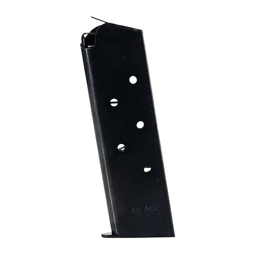 Il caricatore 7-RD per 1911 GOVERNMENT/COMMANDER offre affidabilità e capacità ottimale per modelli .45, garantendo prestazioni superiori e durata nel tempo.