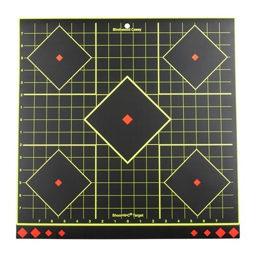 Die SHOOT-N-C® TARGETS sind selbstklebend, machen Treffer sofort sichtbar mit leuchtendem Chartreuse und bieten verschiedene Zielgrössen für präzises Schiessen.