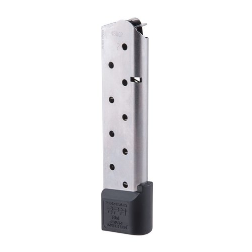 Das Chip McCormick .45 ACP Railed Power Mag bietet ultra-smoothes, zuverlässiges Füttern, korrosionsbeständigen Edelstahl und eine doppelt so lange Lebensdauer.