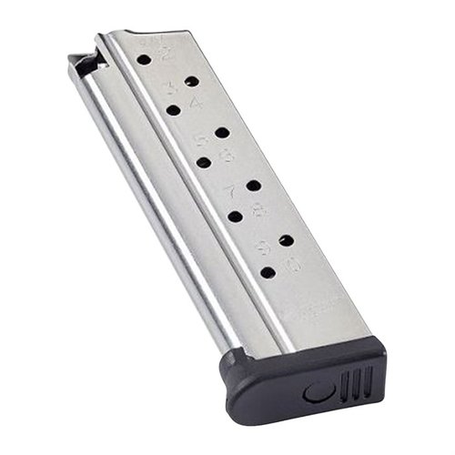 Das 1911 Range Pro Magazin bietet 10 Schuss, eine langlebige Edelstahlkonstruktion, anti-tilt Follower und einfache Reinigung – perfekt für jedes Schiessen!