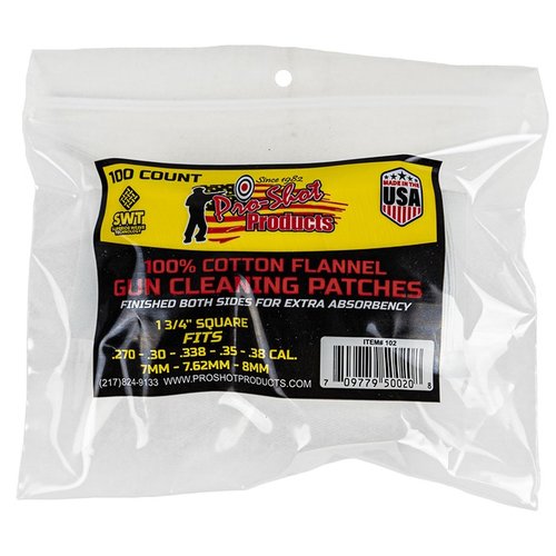 .270-.38 CAL. Patches de 100 pièces, idéales pour un nettoyage efficace de ton arme, garantissant précision et performance à chaque tir.