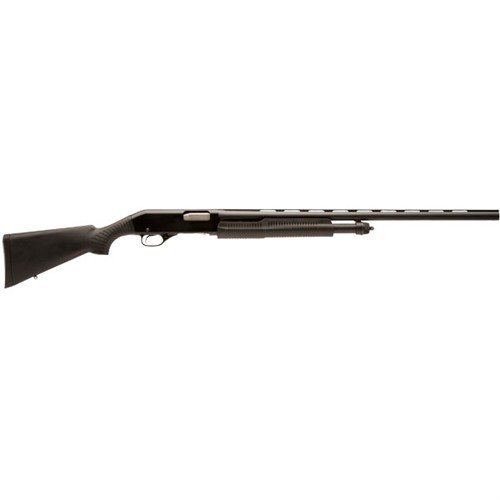 Die Stevens 320 Field Pump 12GA 28" bietet zuverlässige Leistung mit einem robusten synthetischen Schaft, dualen Schiebestangen und einem 5+1 Magazin.