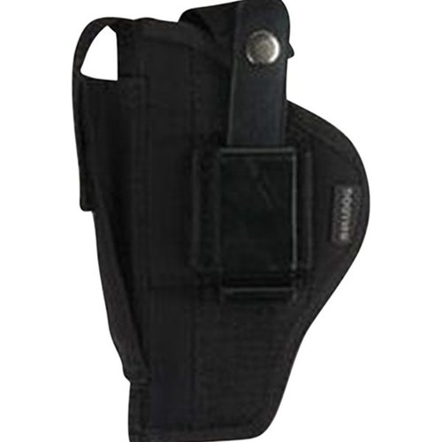 Das Bulldog Belt/Clip Ambi Holster in Schwarz ist ideal für Waffen mit 3 1/2-5 Zoll Lauf. Es bietet Komfort, Vielseitigkeit und schnellen Zugriff auf deine Waffe.