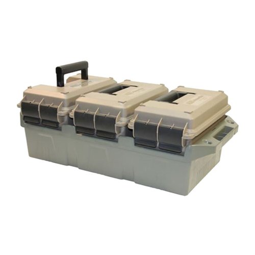 Découvrez le MTM 3-Can Ammo Crate 50 Cal 🌟, idéal pour stocker vos munitions avec style et sécurité à la maison.