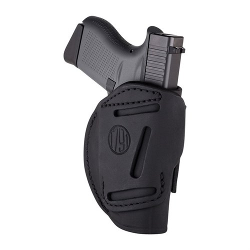 Der 4 Way Holster Stealth Black RH Grösse 5 von 1791 GUNLEATHER bietet vielseitige Tragemöglichkeiten, hohen Komfort und eine diskrete, strapazierfähige Konstruktion.