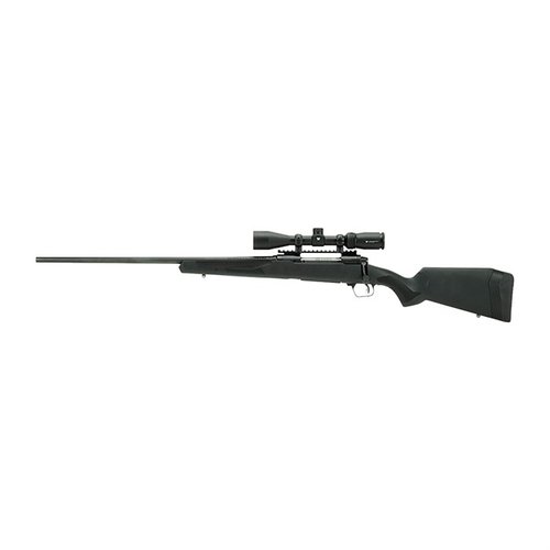 Le Savage 110 Apex Hunter XP LH avec un canon de 18" et capacité de 4 cartouches est parfait pour la chasse, alliant précision et confort.