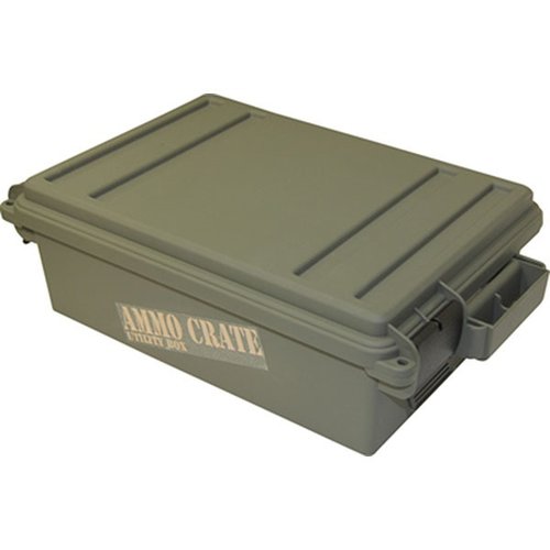 Le Ammo Crate 17.2 x 10.7 x 5.5" en vert armée est parfait pour stocker tes munitions, résistant et pratique pour une utilisation sur le terrain.