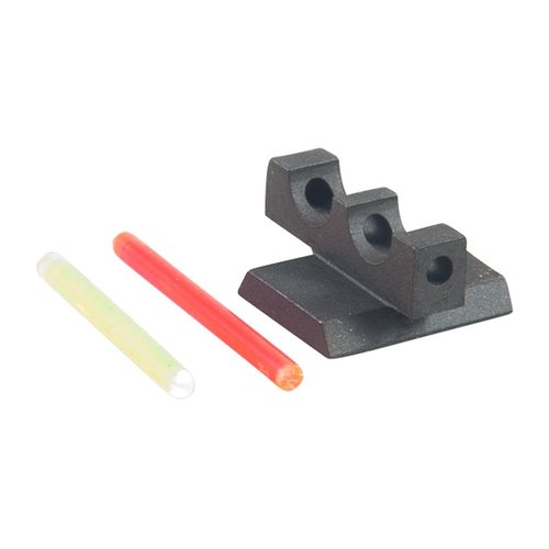 Le KIMBER FIBER OPTIC FRONT SIGHT d'EGW offre une visibilité accrue avec un insert interchangeable rouge ou vert, idéal pour une meilleure performance de tir.