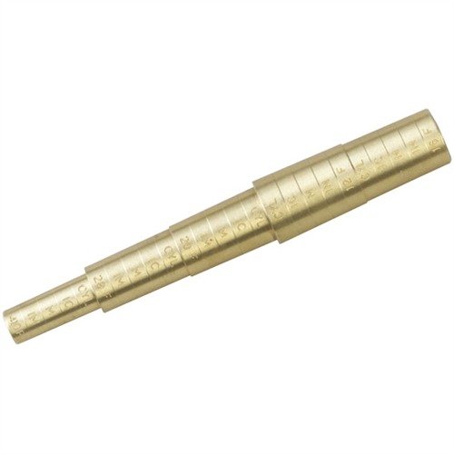 Il BRASS CHOKE GAUGE GALAZAN in ottone misura facilmente i chokes di fucili calibro 12, 16, 20, 28 e .410, con indicazioni chiare per una misurazione rapida.