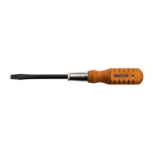 Il set di cacciaviti Grace USA offre manici in legno, punte indurite e un robusto shank quadrato, garantendo precisione e durata per i lavori di gunsmithing.