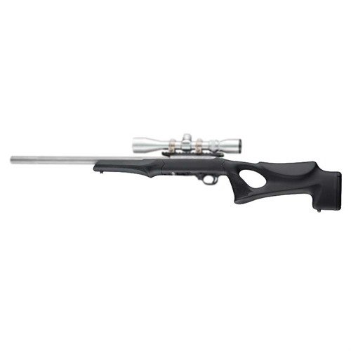Améliore ton Ruger 10-22® avec la crosse Hogue Tactical Thumbhole, offrant confort, style, et un canal de canon .920 pour une meilleure précision.