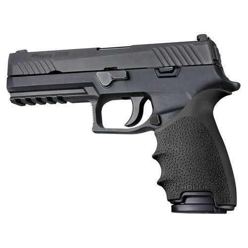 Il Hogue HandALL per SIG P320 migliora comfort e controllo, con una presa sicura, texture antiscivolo e protezione dal rinculo, tutto in un'installazione semplice.