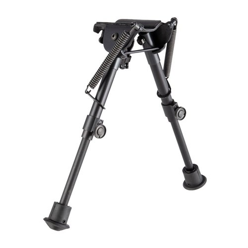 Der Harris Selbstnivellierungs-Bipod 6-9" bietet eine schnelle Höhenverstellung, eine stabile Basis und Gummifüsse für besten Halt auf unebenem Gelände.