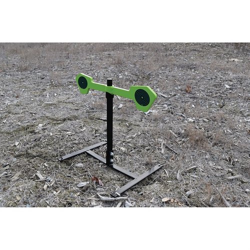 Le HANDGUN SPINNER TARGET de SHOOTING MADE EASY est durable, portable et se réinitialise automatiquement, idéal pour tirer avec des calibres de .38 à .45.