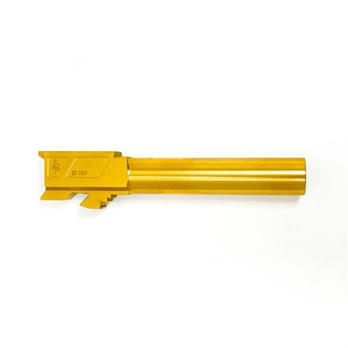 Améliore ta précision avec le canon Match Grade pour Glock 20, en acier inoxydable 416R, finition TiN, et un verrouillage de canon plus serré.