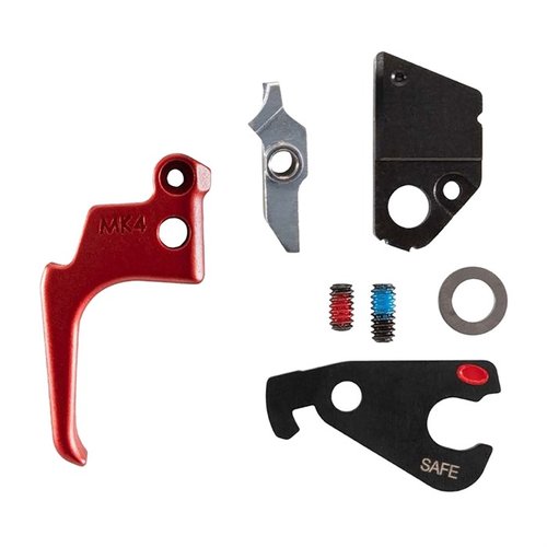 Améliore ton Ruger Mk IV avec ce kit qui réduit le poids de la gâchette à 3.0 lbs, diminue le surcourse de 80% et offre un déclenchement net.