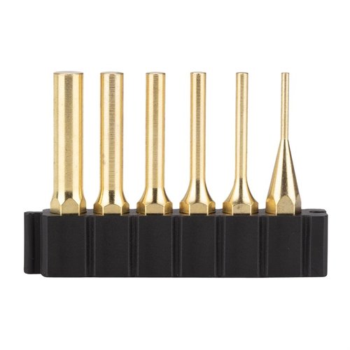 Set di sei Pin Punches compatibili con il sistema Fix It Sticks, realizzati in barre di metallo solido e con inserti in acciaio per driver magnetici.