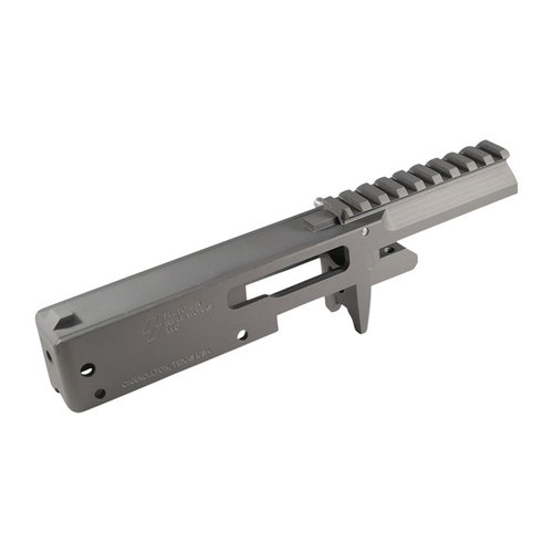 Ricevitore di ricambio per Ruger® 10/22®, lavorato CNC in alluminio, finitura anodizzata nera. Permette la rimozione di bolt e estrattore senza smontare il grilletto.