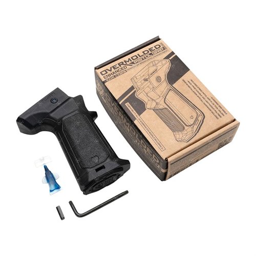 Il grip Strike Industries Overmolded per CZ Scorpion offre una texture in gomma, angolo di 15 gradi, comfort migliorato e spazio per strumenti o batteria.