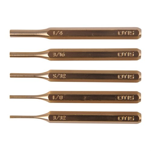 Set di punte in ottone PRO+ 5 pezzi, ideale per l'assemblaggio e smontaggio di armi, resistente alla corrosione e realizzato negli USA con superficie di colpo smussata.