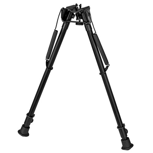 Le bipied 1A2-H s'étend de 13,5" à 23", est léger à 15 oz, se fixe au Sling Swivel Stud et est parfait pour tirer en position couchée ou assise.