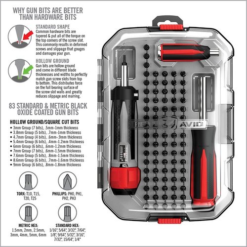 Le Smart-Torq & Driver Master Set de Real Avid offre précision, confort ergonomique, 83 embouts et un éclairage LED pour un entretien facile de tes armes.