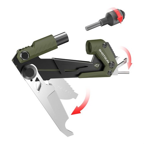 Compatto e versatile, il Gun Tool CORE è essenziale per cambiare tubi di strozzatura, risolvere inceppamenti e regolare ottiche, facile da trasportare.