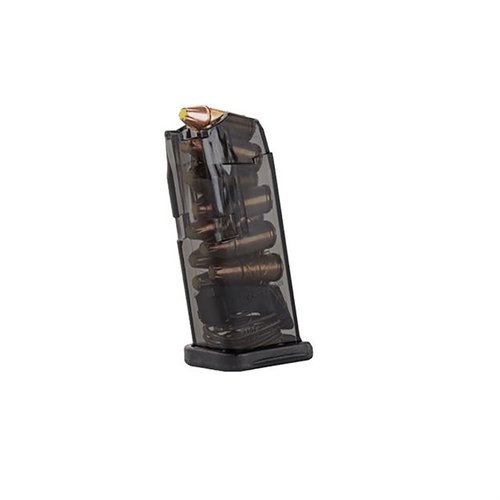 Das TRANSLUCENT MAGAZINE für GLOCK® 26 bietet Sichtbarkeit, Zuverlässigkeit und einfache Reinigung, während es extremen Bedingungen standhält und den Slide zuverlässig offen hält.