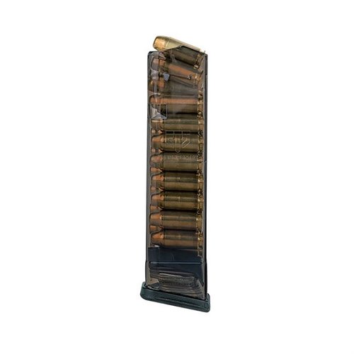 Die ETS .40 S&W Competition Mags bieten zuverlässige Leistung, leichtes Polymer, transparente Bauweise und sind kompatibel mit Glock Modellen 22-35.