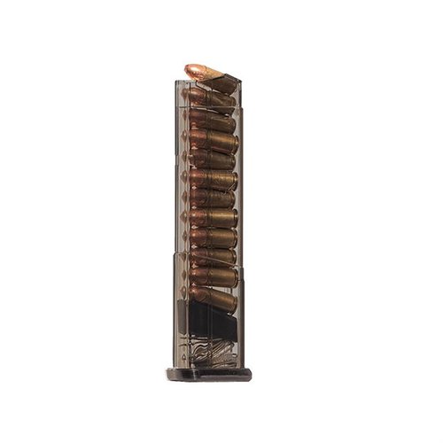Caricatore esteso da 12 colpi per Smith & Wesson 9mm Shield, resistente agli impatti, facile da smontare e con corpo traslucido per controllare le munizioni.