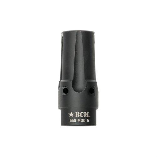 Le compensateur BCMGUNFIGHTER Mod 5-5.56 réduit le recul, la signature de flamme et le bruit, tout en offrant une résistance à la corrosion et une installation facile.