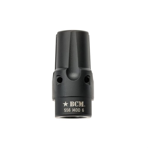 Le compensateur BCMGUNFIGHTER Mod 6-5.56 réduit le recul, la signature de flash et le bruit, tout en offrant une résistance à la corrosion et une installation facile.
