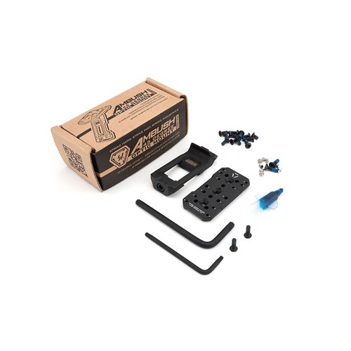 Le support d'optique AMBUSH à 45 degrés est léger et robuste, fabriqué en acier inoxydable SUS630 et en aluminium 6061-T6, compatible avec de nombreux red dots.